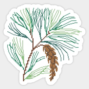 Maine State Flower Pine Cone And Tassel Sticker